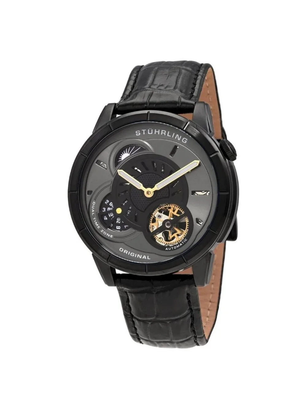 NWT Stuhrling Original Legacy Black Dial Men's Watch